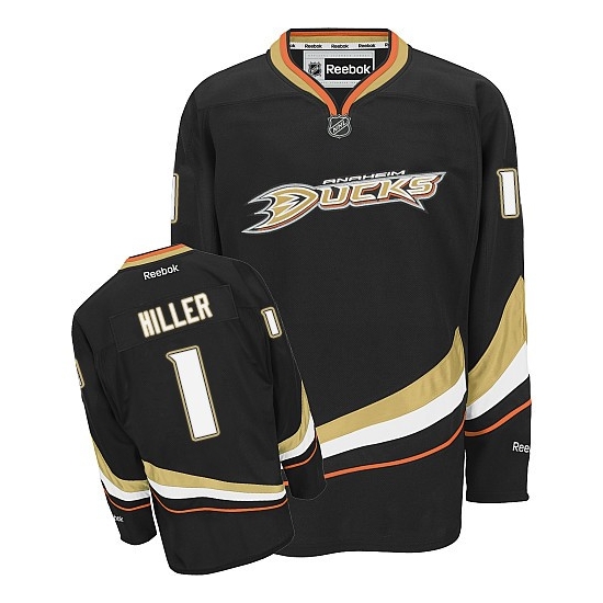 Jonas Hiller Anaheim Ducks Premier Home Reebok Jersey - Black
