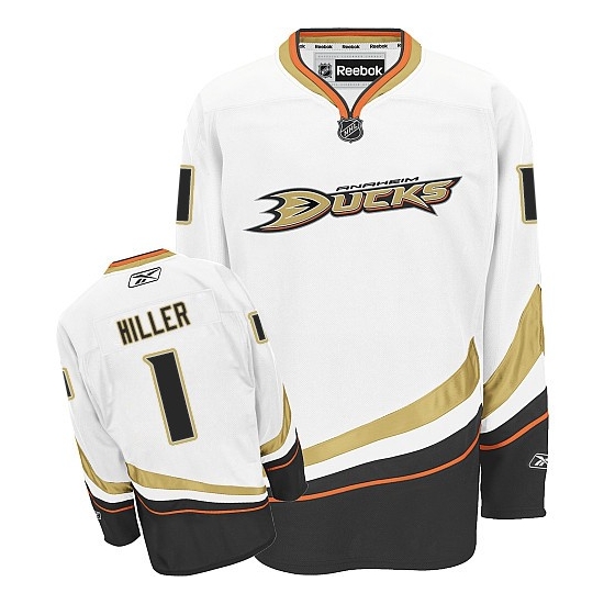 Jonas Hiller Anaheim Ducks Authentic Away Reebok Jersey - White