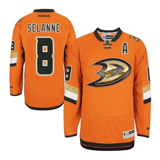 Teemu Selanne Anaheim Ducks Premier Reebok Jersey - Orange
