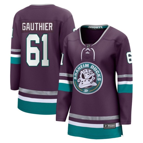 Cutter Gauthier Anaheim Ducks Women's Premier 30th Anniversary Breakaway Fanatics Branded Jersey - Purple