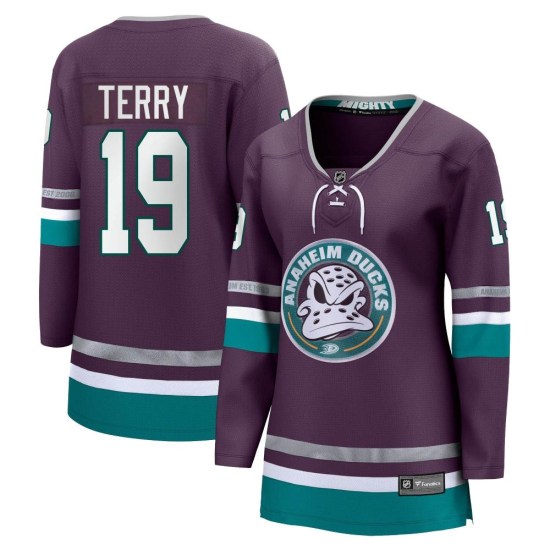 Troy Terry Anaheim Ducks Women's Premier 30th Anniversary Breakaway Fanatics Branded Jersey - Purple
