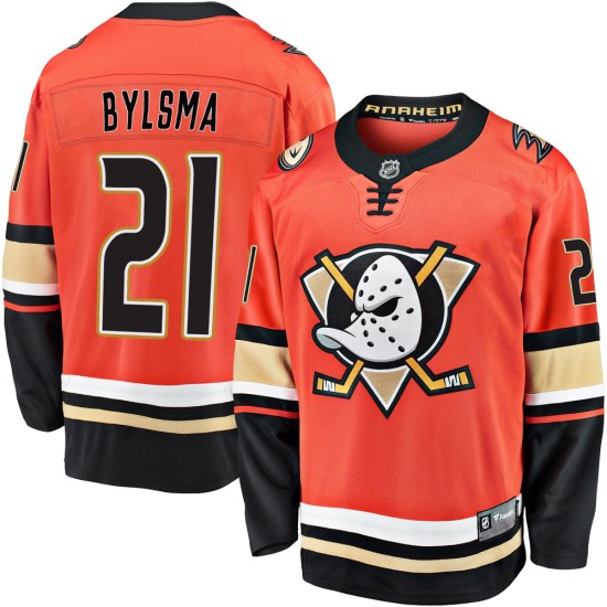 Dan Bylsma Anaheim Ducks Premier Breakaway 2019/20 Alternate Fanatics Branded Jersey - Orange