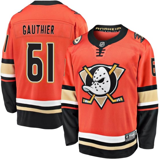Cutter Gauthier Anaheim Ducks Premier Breakaway 2019/20 Alternate Fanatics Branded Jersey - Orange