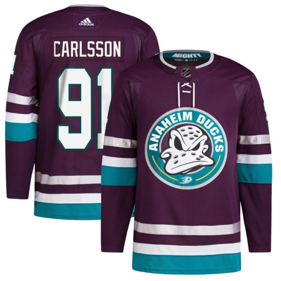Leo Carlsson Anaheim Ducks Authentic 30th Anniversary Primegreen Adidas Jersey - Purple