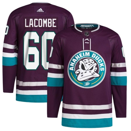 Jackson LaCombe Anaheim Ducks Authentic 30th Anniversary Primegreen Adidas Jersey - Purple