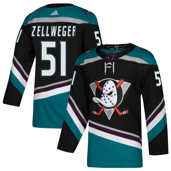 Olen Zellweger Anaheim Ducks Youth Authentic Teal Alternate Adidas Jersey - Black