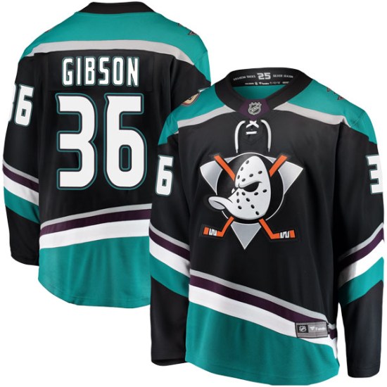 John Gibson Anaheim Ducks Breakaway Alternate Fanatics Branded Jersey - Black