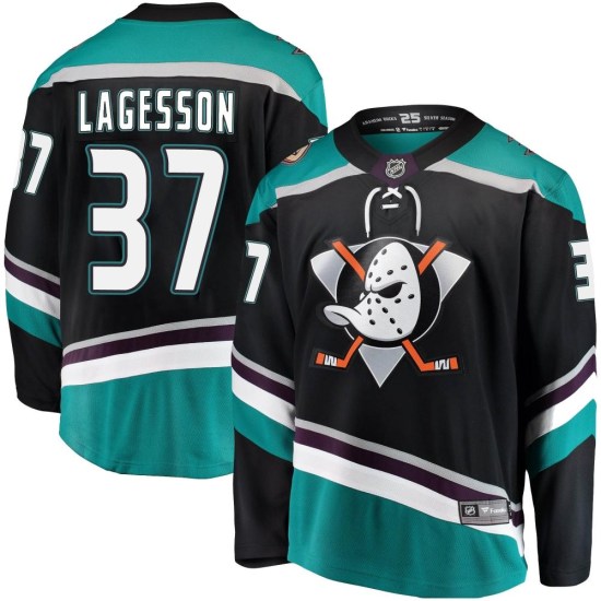 William Lagesson Anaheim Ducks Breakaway Alternate Fanatics Branded Jersey - Black