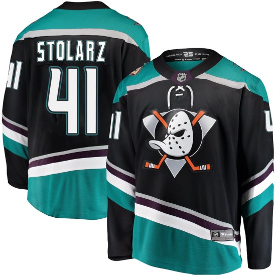 Anthony Stolarz Anaheim Ducks Breakaway Alternate Fanatics Branded Jersey - Black