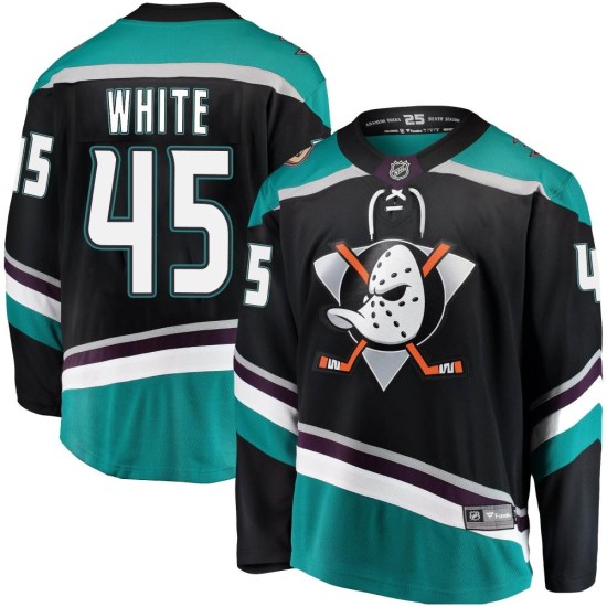 Colton White Anaheim Ducks Breakaway Black Alternate Fanatics Branded Jersey - White