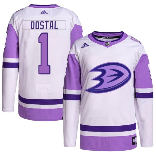 Lukas Dostal Anaheim Ducks Authentic Hockey Fights Cancer Primegreen Adidas Jersey - White/Purple