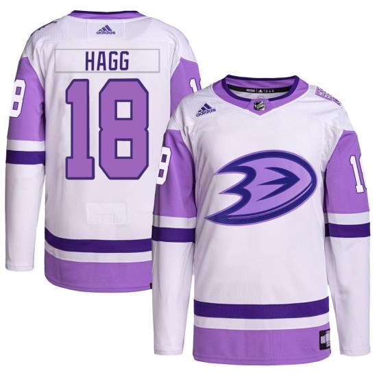Robert Hagg Anaheim Ducks Authentic Hockey Fights Cancer Primegreen Adidas Jersey - White/Purple