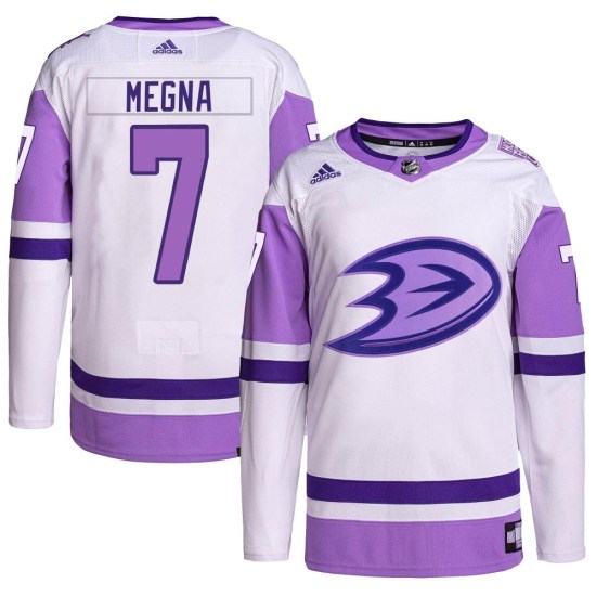 Jayson Megna Anaheim Ducks Authentic Hockey Fights Cancer Primegreen Adidas Jersey - White/Purple