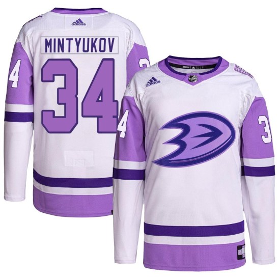 Pavel Mintyukov Anaheim Ducks Authentic Hockey Fights Cancer Primegreen Adidas Jersey - White/Purple