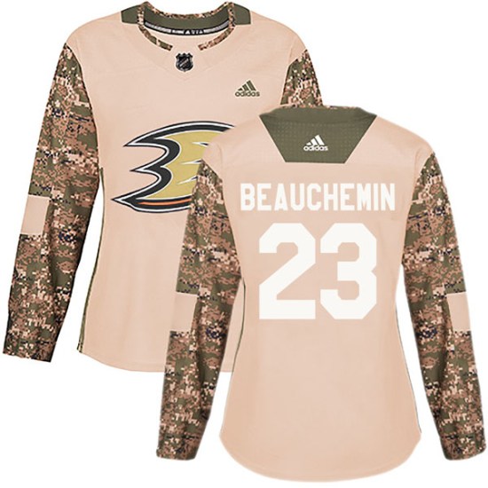 Francois Beauchemin Anaheim Ducks Women's Authentic Veterans Day Practice Adidas Jersey - Camo
