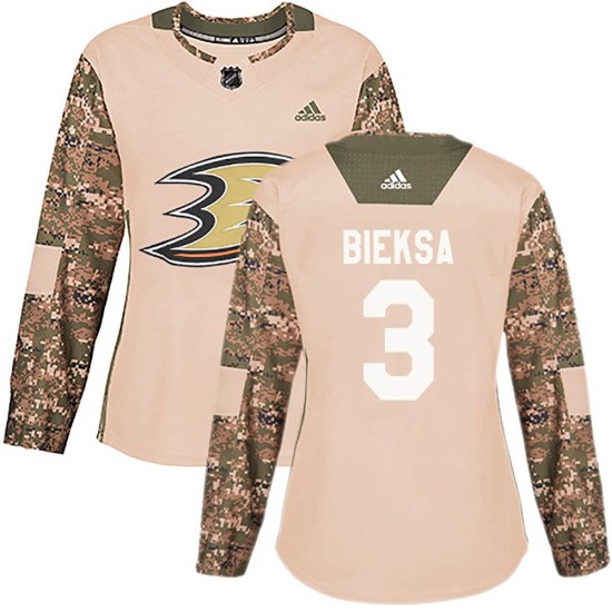 Kevin Bieksa Anaheim Ducks Women's Authentic Veterans Day Practice Adidas Jersey - Camo