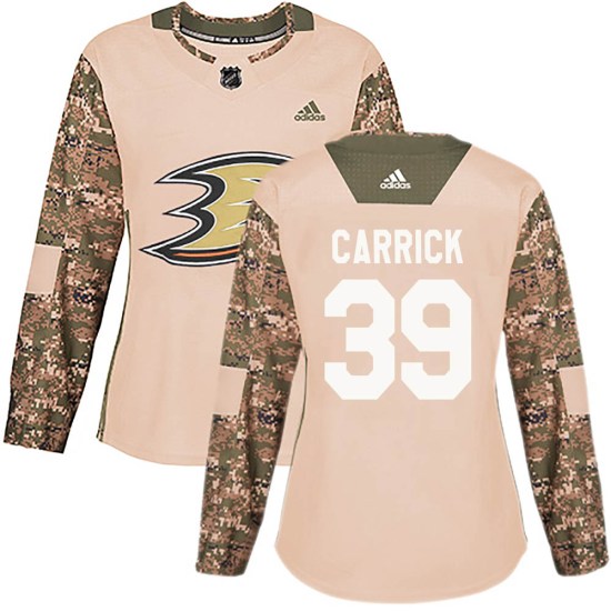 Sam Carrick Anaheim Ducks Women's Authentic Veterans Day Practice Adidas Jersey - Camo