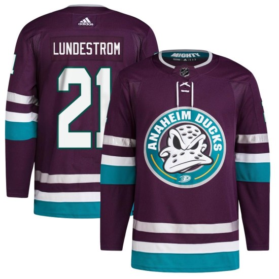 Isac Lundestrom Anaheim Ducks Youth Authentic 30th Anniversary Primegreen Adidas Jersey - Purple