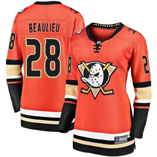 Nathan Beaulieu Anaheim Ducks Women's Premier Breakaway 2019/20 Alternate Fanatics Branded Jersey - Orange