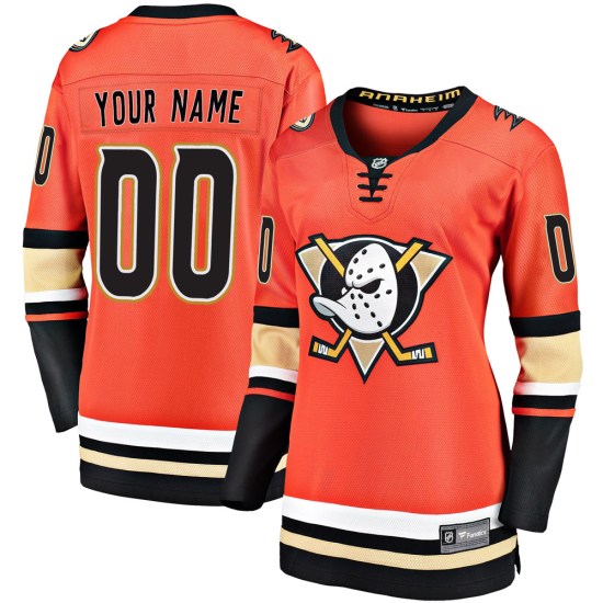 Custom Anaheim Ducks Women's Premier Custom Breakaway 2019/20 Alternate Fanatics Branded Jersey - Orange