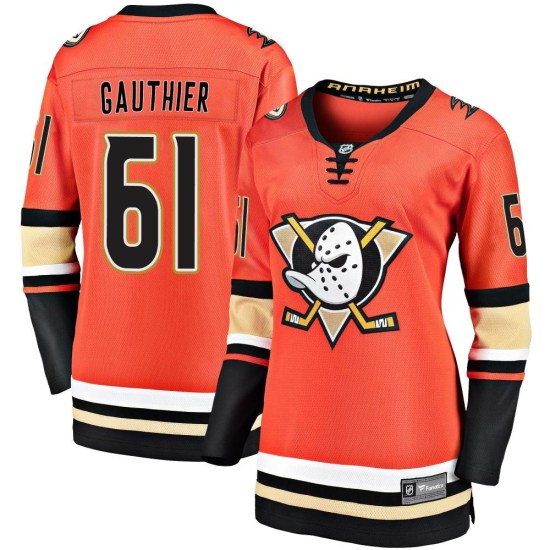 Cutter Gauthier Anaheim Ducks Women's Premier Breakaway 2019/20 Alternate Fanatics Branded Jersey - Orange