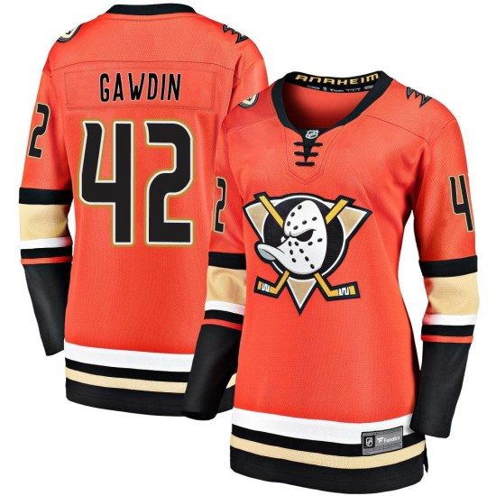 Glenn Gawdin Anaheim Ducks Women's Premier Breakaway 2019/20 Alternate Fanatics Branded Jersey - Orange