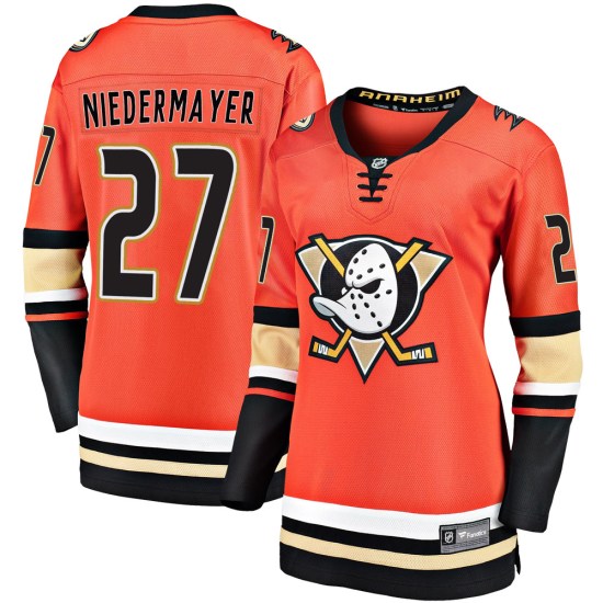 Scott Niedermayer Anaheim Ducks Women's Premier Breakaway 2019/20 Alternate Fanatics Branded Jersey - Orange