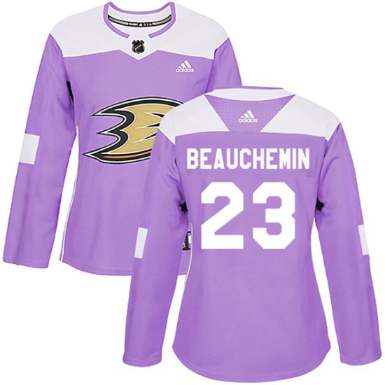 Francois Beauchemin Anaheim Ducks Women's Authentic Fights Cancer Practice Adidas Jersey - Purple