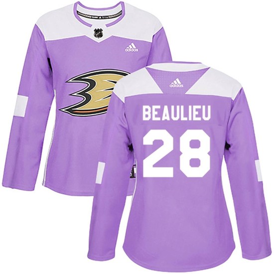 Nathan Beaulieu Anaheim Ducks Women's Authentic Fights Cancer Practice Adidas Jersey - Purple