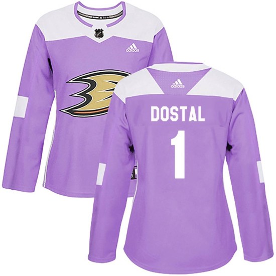 Lukas Dostal Anaheim Ducks Women's Authentic Fights Cancer Practice Adidas Jersey - Purple