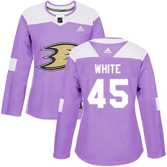 Colton White Anaheim Ducks Women's Authentic Fights Cancer Practice Adidas Jersey - Purple