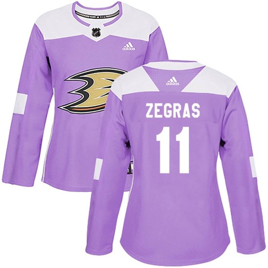Trevor Zegras Anaheim Ducks Women's Authentic Fights Cancer Practice Adidas Jersey - Purple
