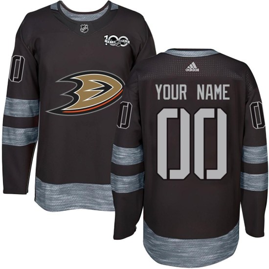 Custom Anaheim Ducks Authentic Custom 1917-2017 100th Anniversary Jersey - Black