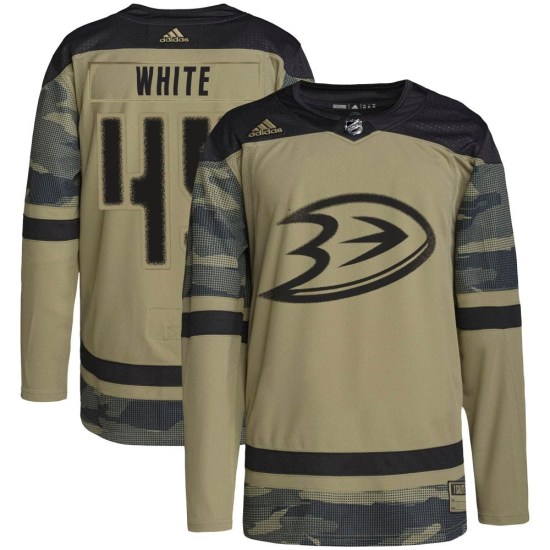 Colton White Anaheim Ducks Youth Authentic Camo Military Appreciation Practice Adidas Jersey - White