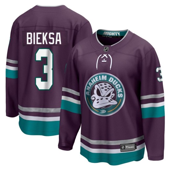 Kevin Bieksa Anaheim Ducks Premier 30th Anniversary Breakaway Fanatics Branded Jersey - Purple