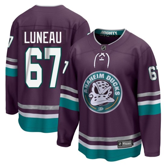 Tristan Luneau Anaheim Ducks Premier 30th Anniversary Breakaway Fanatics Branded Jersey - Purple