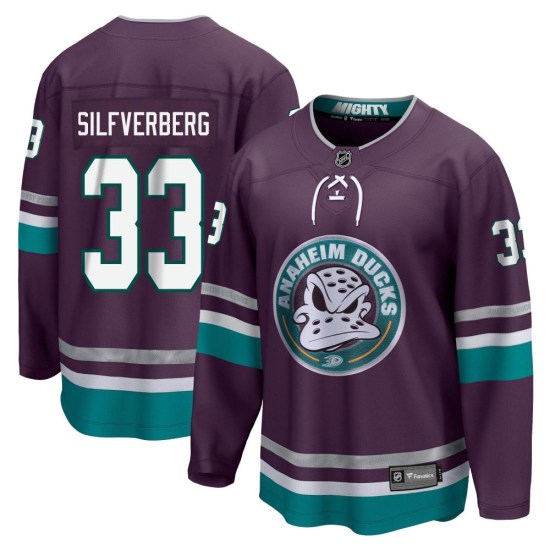 Jakob Silfverberg Anaheim Ducks Premier 30th Anniversary Breakaway Fanatics Branded Jersey - Purple
