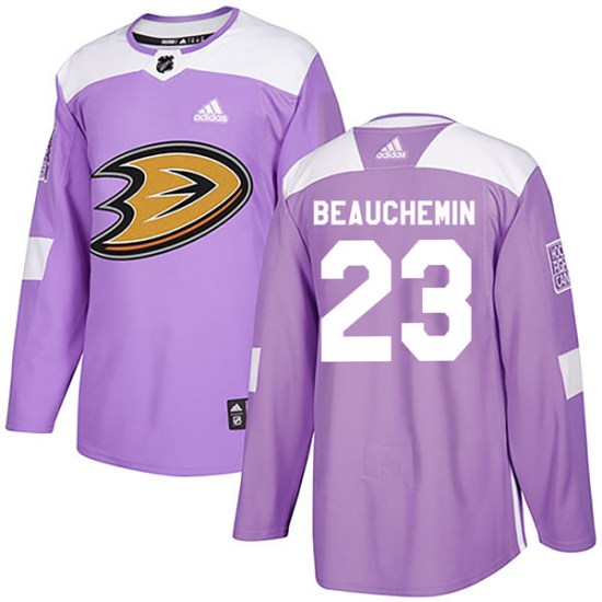 Francois Beauchemin Anaheim Ducks Authentic Fights Cancer Practice Adidas Jersey - Purple