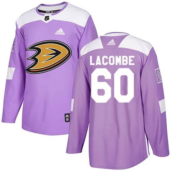 Jackson LaCombe Anaheim Ducks Authentic Fights Cancer Practice Adidas Jersey - Purple