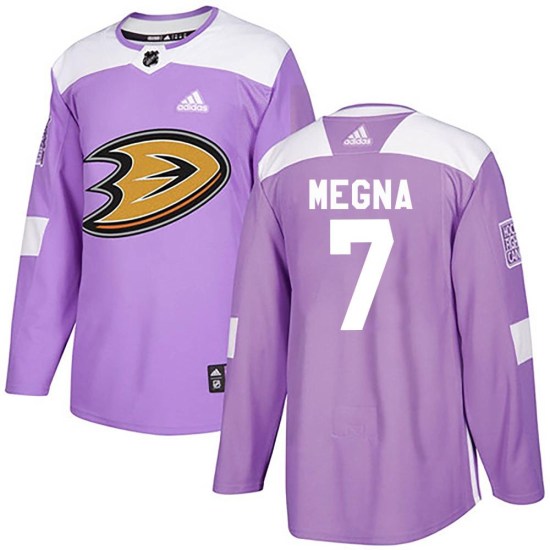 Jayson Megna Anaheim Ducks Authentic Fights Cancer Practice Adidas Jersey - Purple