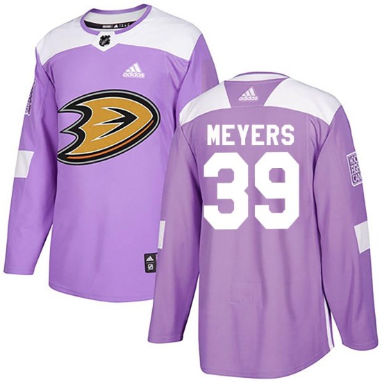 Ben Meyers Anaheim Ducks Authentic Fights Cancer Practice Adidas Jersey - Purple