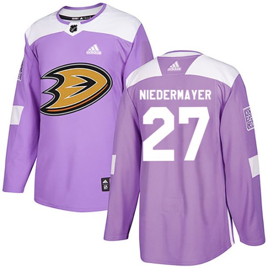 Scott Niedermayer Anaheim Ducks Authentic Fights Cancer Practice Adidas Jersey - Purple
