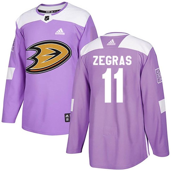 Trevor Zegras Anaheim Ducks Authentic Fights Cancer Practice Adidas Jersey - Purple