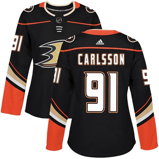 Leo Carlsson Anaheim Ducks Women's Authentic Home Adidas Jersey - Black
