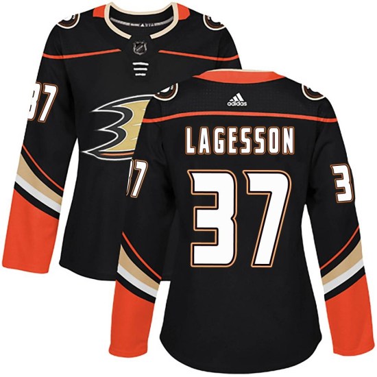 William Lagesson Anaheim Ducks Women's Authentic Home Adidas Jersey - Black