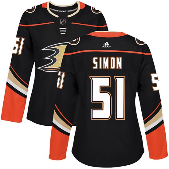 Dominik Simon Anaheim Ducks Women's Authentic Home Adidas Jersey - Black