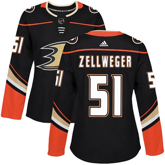 Olen Zellweger Anaheim Ducks Women's Authentic Home Adidas Jersey - Black