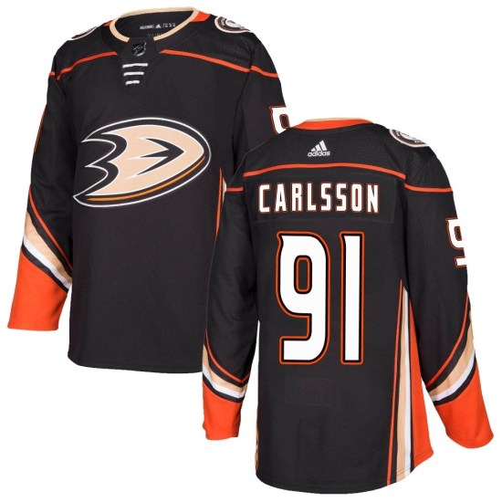 Leo Carlsson Anaheim Ducks Youth Authentic Home Adidas Jersey - Black