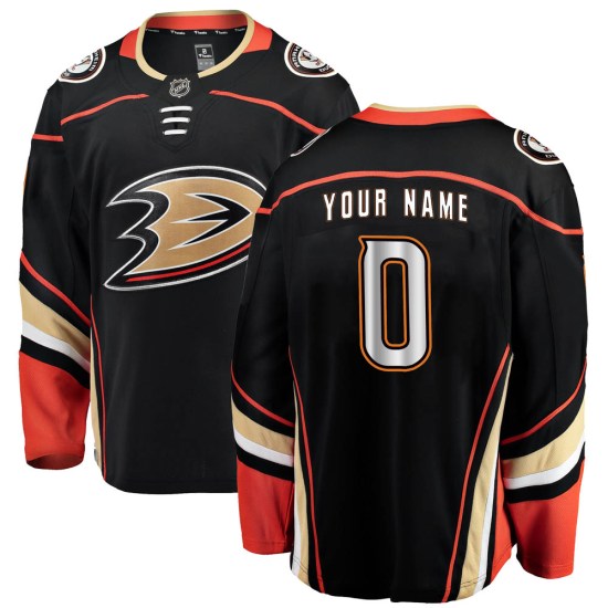 Custom Anaheim Ducks Breakaway Home Fanatics Branded Jersey - Black