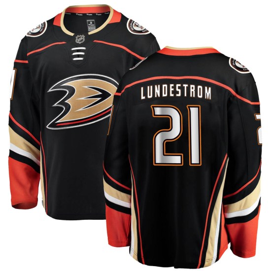 Isac Lundestrom Anaheim Ducks Breakaway Home Fanatics Branded Jersey - Black